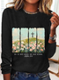 He Is Risen Png Wildflower Spring Easter Casual Long Sleeve Shirt