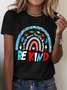 Women's In a World Where You Can Be Anything Be Kind Printed Short-Sleeved T-shirt