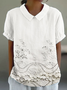 Women's Floral Print Spring Lapel Short Sleeve Shirt