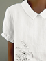Women's Floral Print Spring Lapel Short Sleeve Shirt