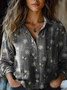 Women's Floral Bee Art Print Casual Shirt