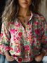 Women's Art Floral Print Casual Shirt