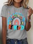 Women's In a World Where You Can Be Anything Be Kind Printed Short-Sleeved T-shirt
