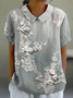 Women's Floral Print Spring Lapel Short Sleeve Shirt