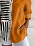 Women's Long Sleeve Shirt Spring/Fall As Picture Striped Buckle Shirt Collar Daily Going Out Casual Top