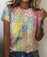 Women's Vintage Bohemian Floral Print Cotton T-Shirt