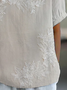 Women's Floral Print Spring Lapel Short Sleeve Shirt
