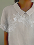 Women's Floral Print Spring Lapel Short Sleeve Shirt