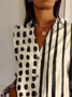 Women's Long Sleeve Shirt Spring/Fall As Picture Abstract Buckle Shirt Collar Daily Going Out Casual Top