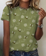 Women's Floral Bee Art Print Cotton T-Shirt