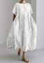 Floral Regular Fit Crew Neck Casual Dress With No