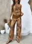 Abstract geometric pattern casual two-piece set