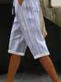 Women's  H-Line Straight Pants Daily Going Out Pants Blue Casual Printing Striped Summer Pants