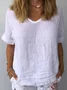 Summer Solid Short Sleeves Casual Top