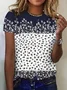Women's Floral Print Casual Crew Neck Short Sleeve T-Shirt