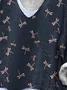 Vintage V Neck Animal Loose T-Shirt