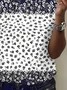 Women's Floral Print Casual Crew Neck Short Sleeve T-Shirt