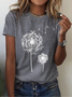 Women's Floral Print Casual Crew Neck Short Sleeve T-Shirt
