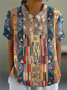 Casual Lapel Short Sleeve Printed Shirt