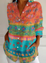 Casual Lapel Short Sleeve Printed Shirt