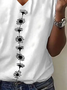 Women's Floral Print Casual V-Neck Short Sleeve T-Shirt