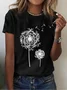 Women's Floral Print Casual Crew Neck Short Sleeve T-Shirt