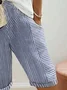 Women's  H-Line Straight Pants Daily Going Out Pants Blue Casual Printing Striped Summer Pants