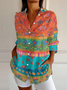 Casual Lapel Short Sleeve Printed Shirt
