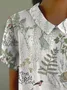 Floral Loose Elegant Shawl Collar Blouse