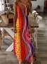 Vacation style retro line camisole dress