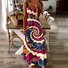Vacation style butterfly printed suspender dress