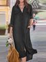 Casual Loose Shirt Collar Maxi Dress