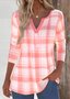 Loose V Neck Jersey Casual Blouse