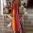 Vacation style retro line camisole dress