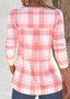 Loose V Neck Jersey Casual Blouse