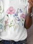 Women's Floral Spring Print Casual Round Neck Short Sleeve T-Shirt