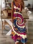 Vacation style butterfly printed suspender dress