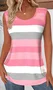 Crew Neck Striped Simple T-Shirt