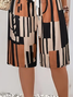 Women's Spring and Summer Geometric Print Casual Straight Tie Cropped Pants