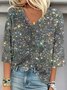 Starry Sky V Neck Casual Blouse