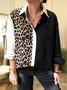 Contrast Stitching Shirt Collar Casual Shirt