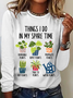 Things I Do In My Spare Time Plant Lover Casual Long Sleeve Shirt
