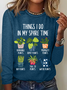 Things I Do In My Spare Time Plant Lover Casual Long Sleeve Shirt