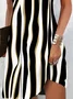 Women's Striped Spring Print Casual V-Neck Short Sleeve Dress