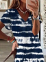 Women's Spring Printed Casual V-Neck Short Sleeve Dress