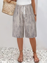 Women's Spring and Summer Striped Print Casual Straight Lace-up Pants