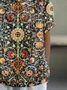 Ethnic Geometry Shawl Collar Vintage T-Shirt