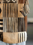 Striped Loose Shawl Collar Vintage T-Shirt