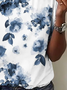 Women's Spring and Summer Floral Print Casual Short Sleeve Crew Neck T-Shirt