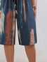 Women's Spring and Summer Contrast Color Printed Casual Straight Lace-up Pants